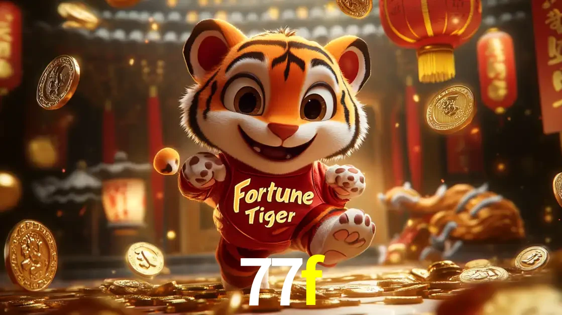 O alegre personagem do Fortune Tiger correndo sobre um caminho de moedas de ouro, simbolizando os grandes prêmios e a diversão do popular jogo de slot do 77f.
